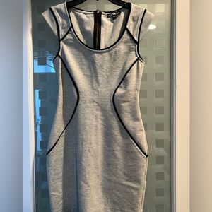 Gray and black mini dress